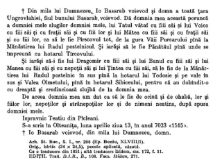 Moșie la Pârscov, 1515